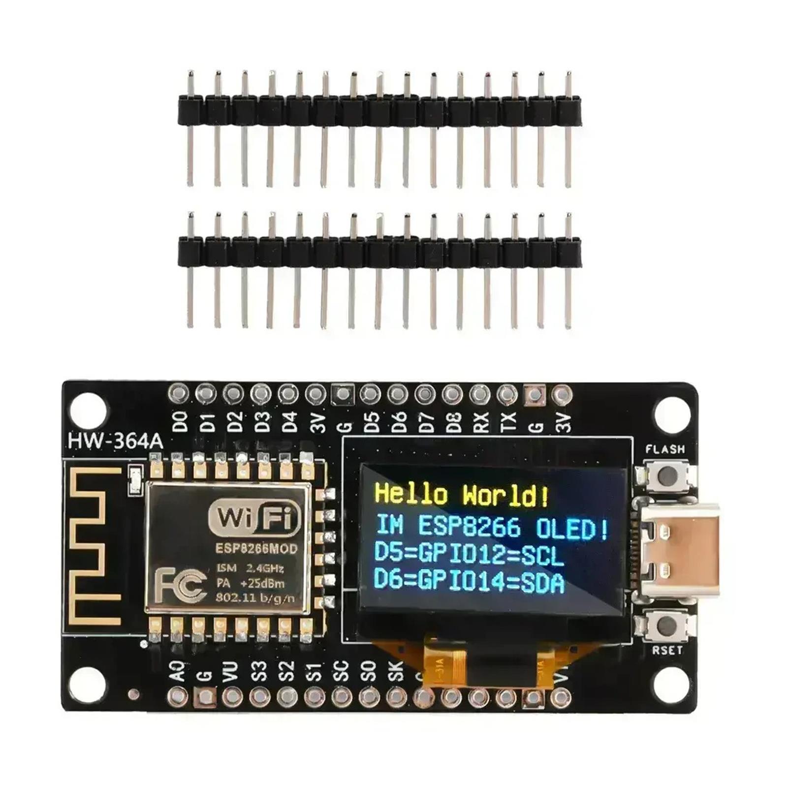 

Black NODEMCU96 Inch OLEDwifi Module Compatible With ESP8266 Chip And 4MB Flash Memory