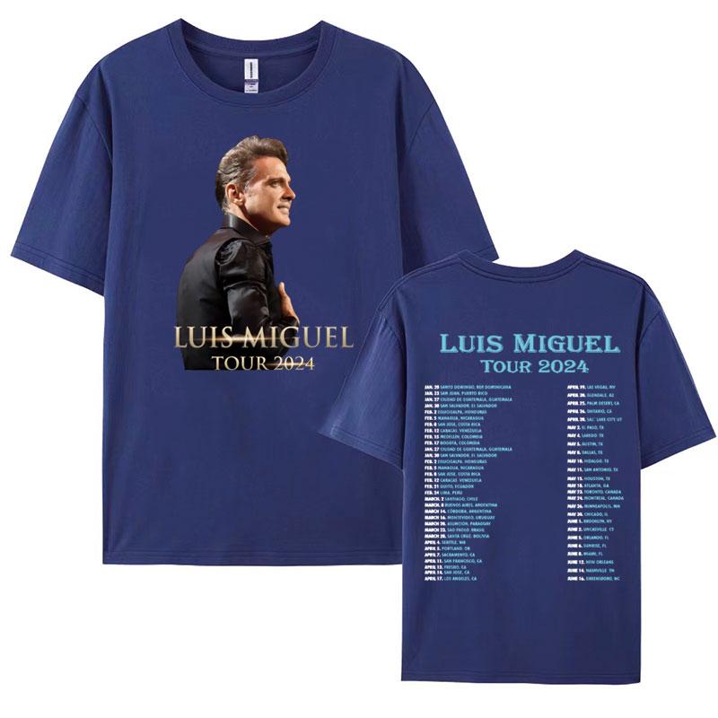 Vintage Luis Miguel Tour 2024 Graphic T Shirt Men Women Harajuku Hip Hop Rock Tshirt Man Casual 100 Cotton Short Sleeve Tshirt