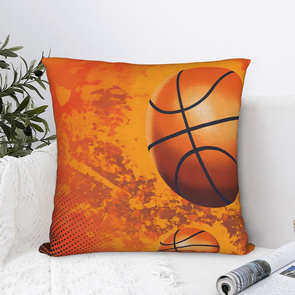 Basketball Square Pillow Case Sports Ball Games Cushion Cover Vintage Zipper Decor Pillowcover for Home x