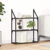 Wall Shelf in Black Oak Look 60 x 21 x 78.5 cm Engineered Wood