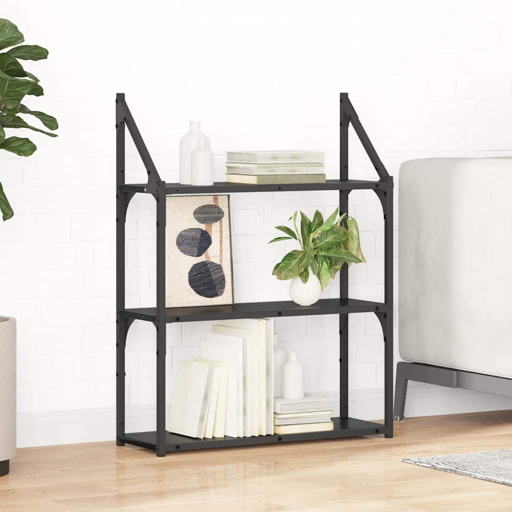 Wall Shelf in Black Oak Look 60 x 21 x 78.5 cm Engineered Wood