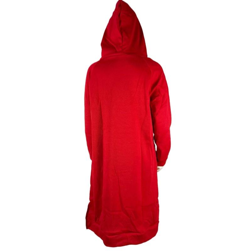 GMXIA Autumn and Winter Hooded Pocket Dress Bottom Shirt Mid-Length Sweatshirt Women's Clothing