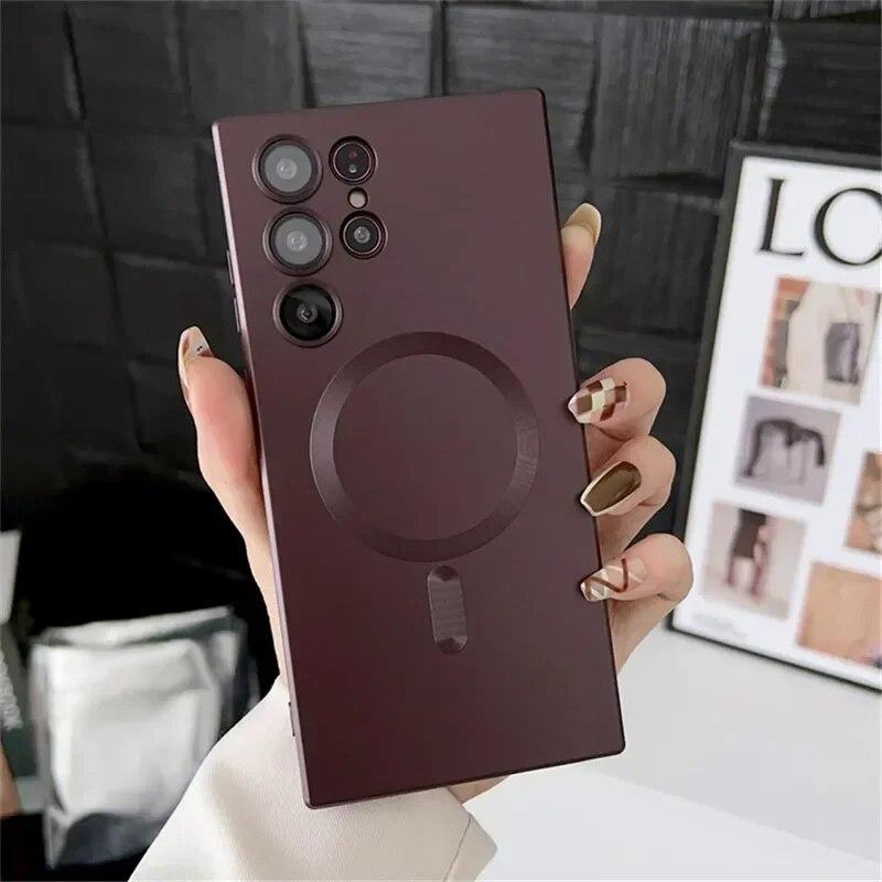 Pouzdra na telefon Magsafe Magnetic Wireless Charge pro Samsung Galaxy S23 S22 S21 Ultra S20 Fe Note 10 20 Ultra Shockproof Cover