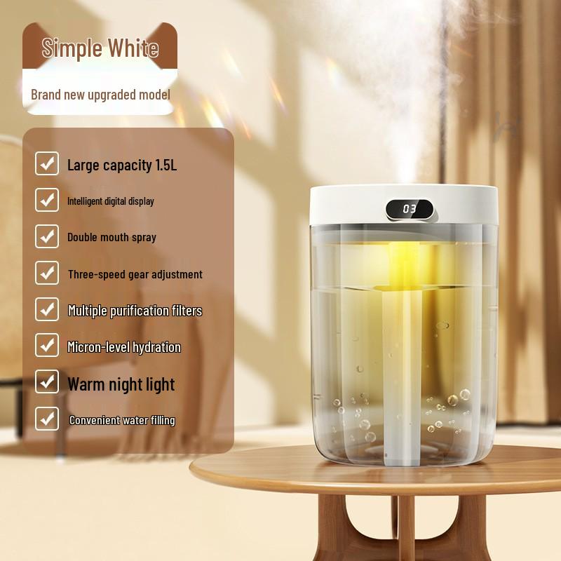 Cute Cat A205 USB Humidifier with Silent, Large Mist & Night Light for Desktop & Car