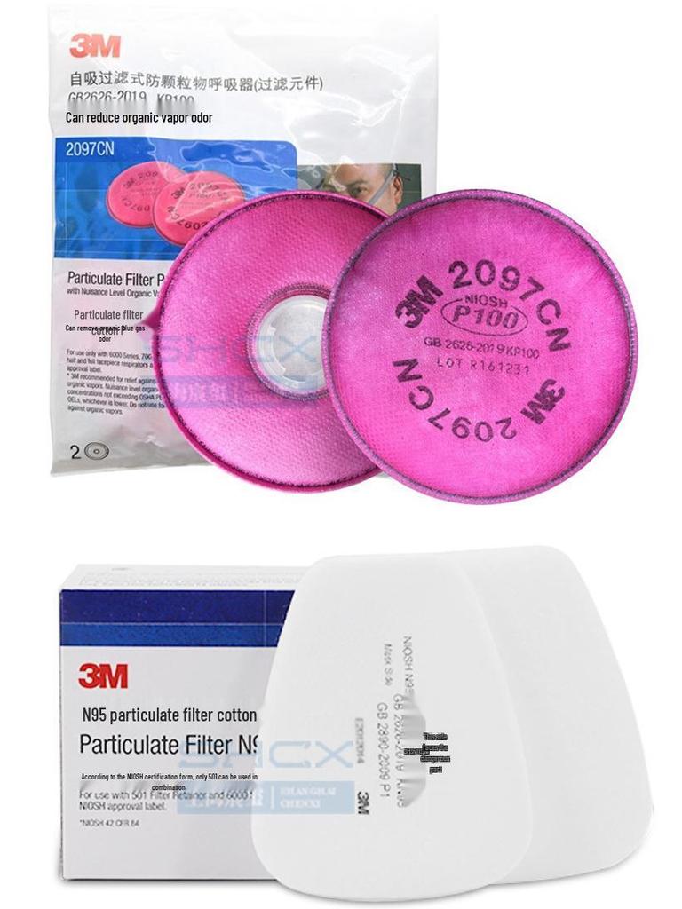 3M 6502QL Snabbspänne Anti-Formaldehyd Silikonmask Set för Skydd mot Sprutmålning