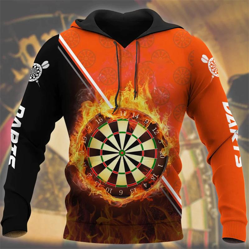 Darts Print 3d Men's Hooded Hoodie Harajuku Personalised Long Sleeve Hoodies Oversized Casual Streetwear Men Clothing Pullovers