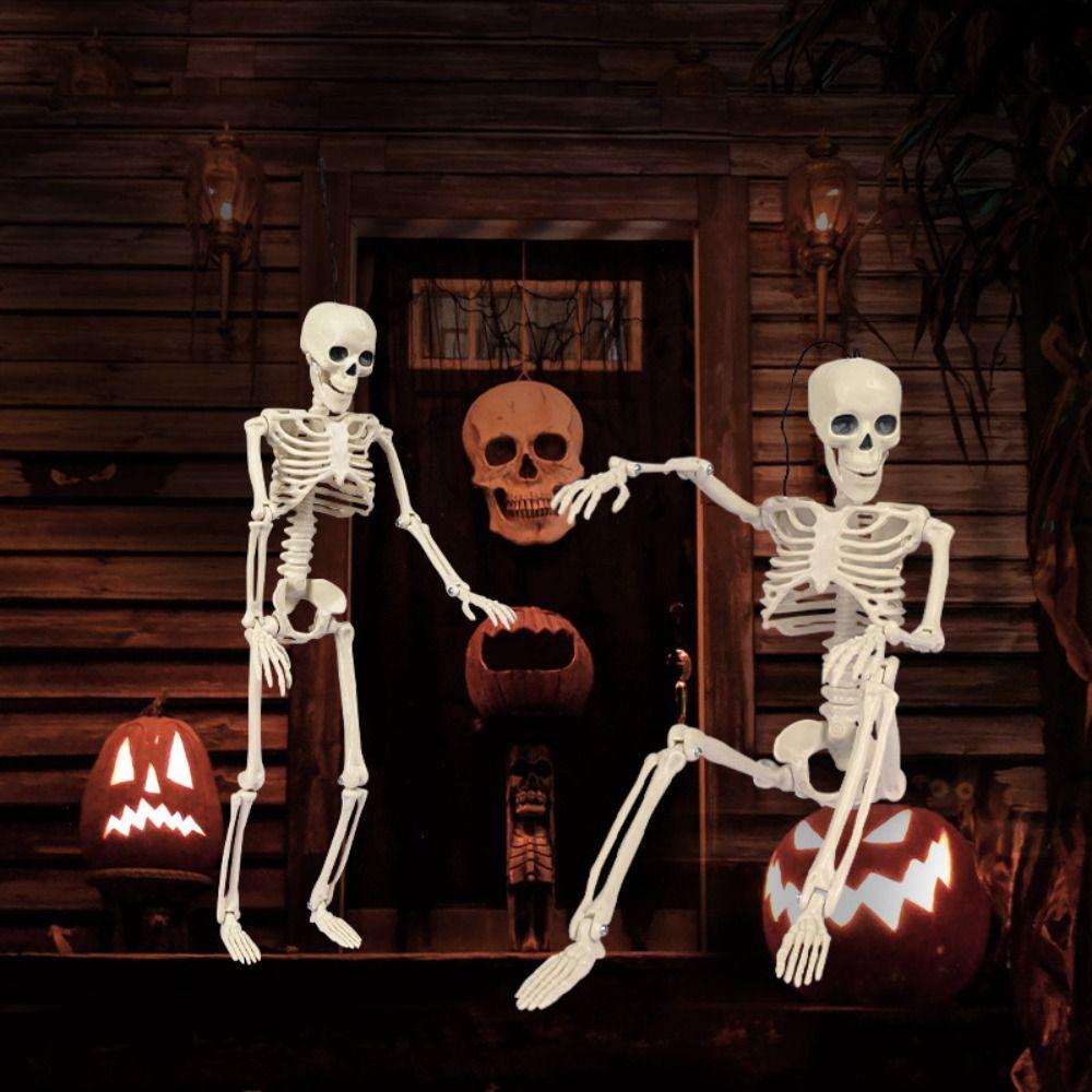 LED Lights Skeleton Human Model Decoration Glow In Dark Scary Decoration  Haunted House