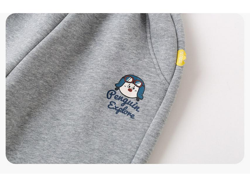Cartoon-Taschen-Winterhose mit Samtfutter – Verdickte Freizeit- und Sportbekleidung für Jungen und Mädchen
