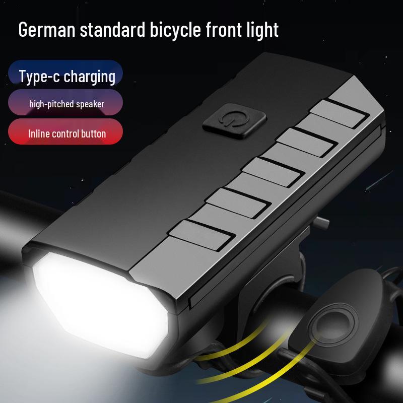 Solar-Powered Front Bicycle Light & Horn for Night Riding