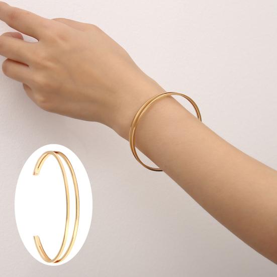 

Женский двухслойный браслет-манжета, открытый браслет, регулируемый ювелирный подарок