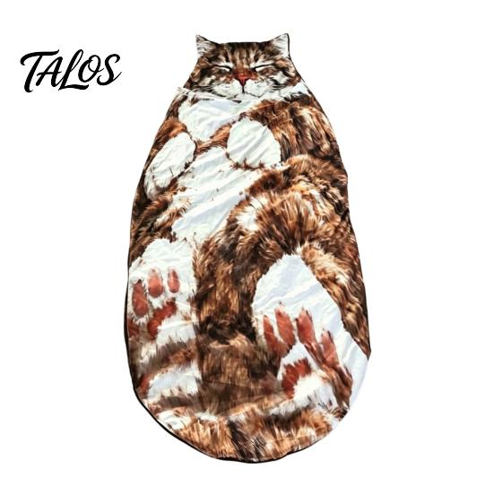 Adults Sleeping Bag Plush Cat Envelope Bag, Winter Slumber for Men Women, Durable Animal Nap Mat Sack Home Travel Comfortable