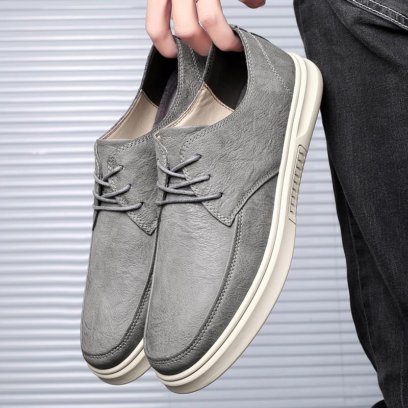 

Модные высококачественные кожаные туфли-оксфорды, дышащие уличные кроссовки, мужская обувь, мягкая кожаная обувь ручной работы, повседневная обувь, прогулочная обувь 44 хаки