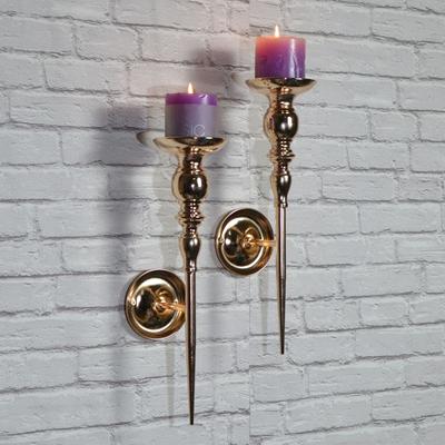 2 Stück Wandleuchter Kerzenhalter, Zepter-Design Metall Wandkerzenhalter, Heimwanddekoration für Wohnzimmer, Badezimmer, Esszimmer