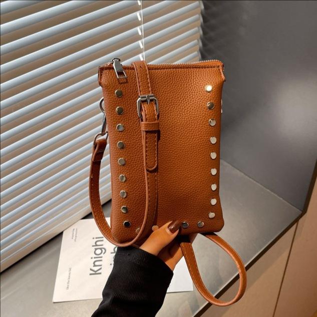 Women's Rivet Crossbody Phone Bag Shoulder Bag