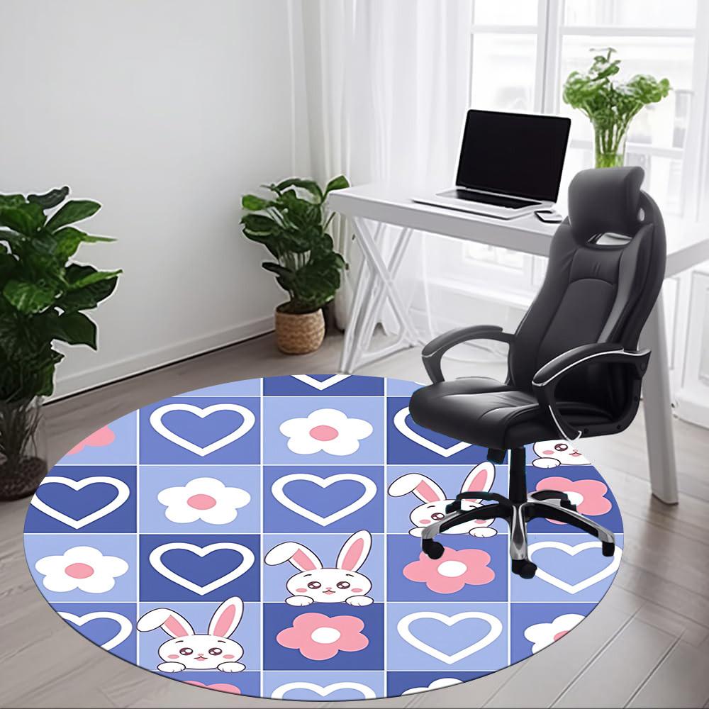 1pc Bunny Heart Chair Carpet for Office, Soft Flannel Throw Mat, Perfect for Office, Holiday Party Decoration Choice Yy260320127