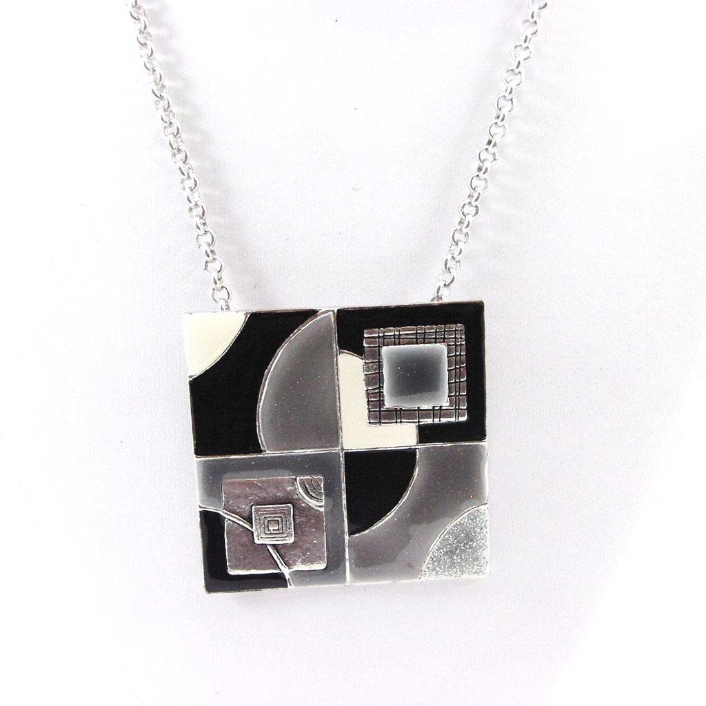 Les Trésors De Lily [G6149] - Designer Necklace 'Anamaya' Black Gray