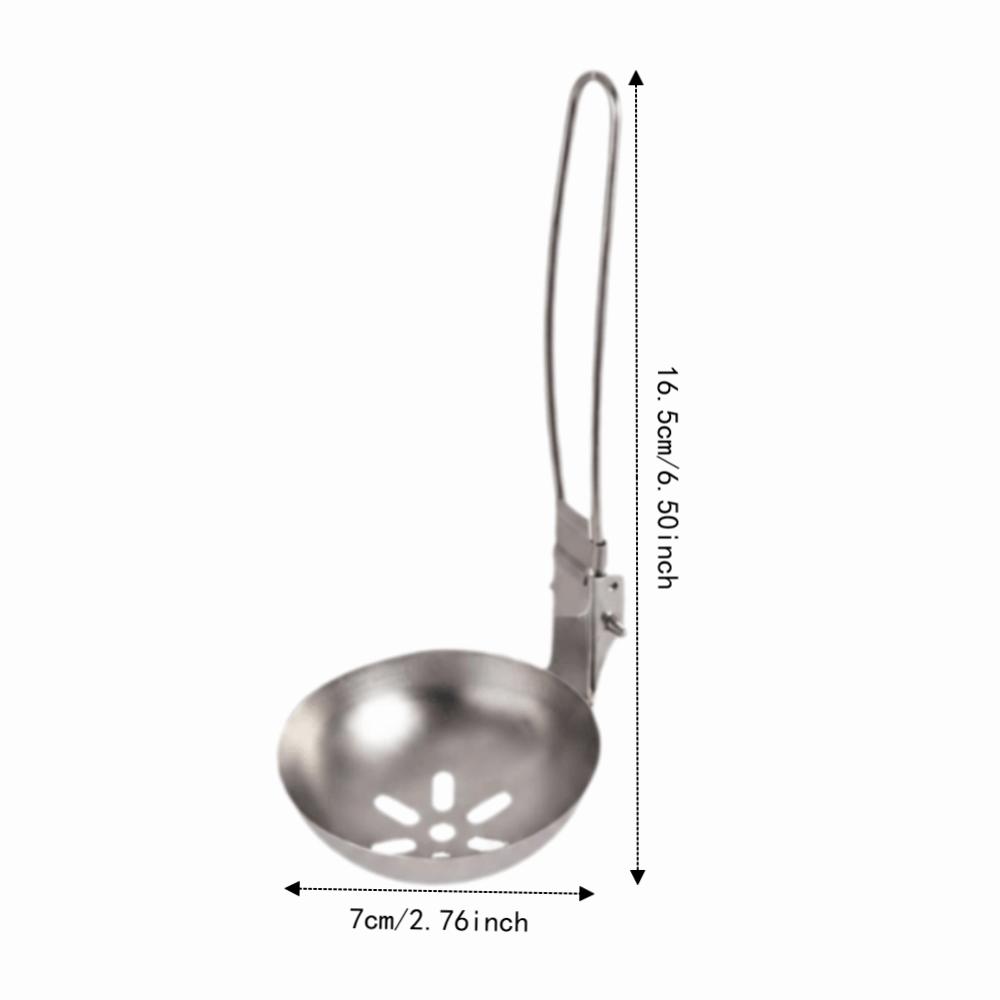 Long Handle Slotted Spoon Collapsible Serving Utensil Long Handle Soup Ladle  Outdoor Camping