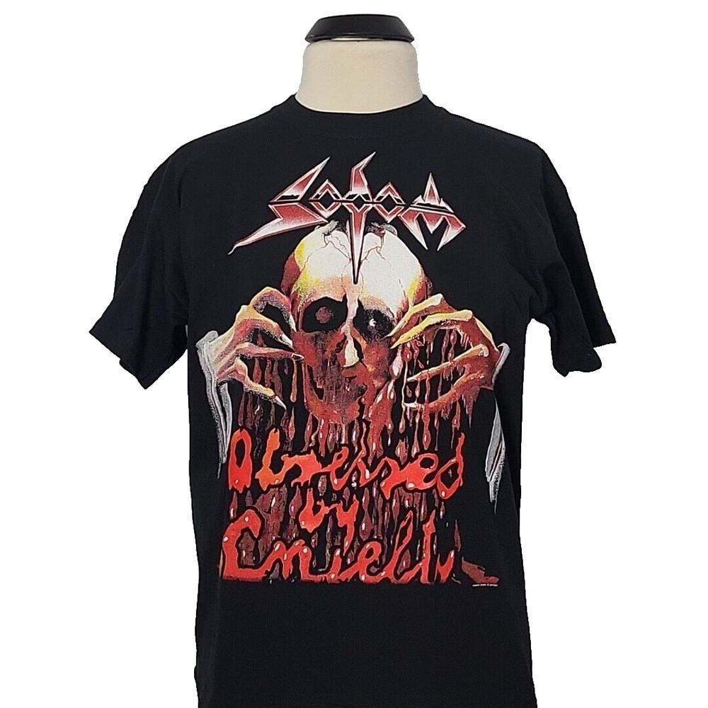 SODOM Obsessed by Cruelty XL T-Shirt Black Mens Band Logo Unisex T-Shirt S