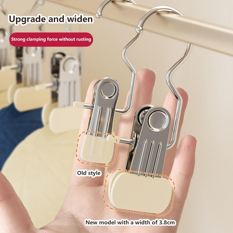 5/10Pcs Upgrade Widen Closet Clothes Organizer No Trace Clothespins Clothes Pegs With Hooks Pants Socks Drying Clothes Hangers