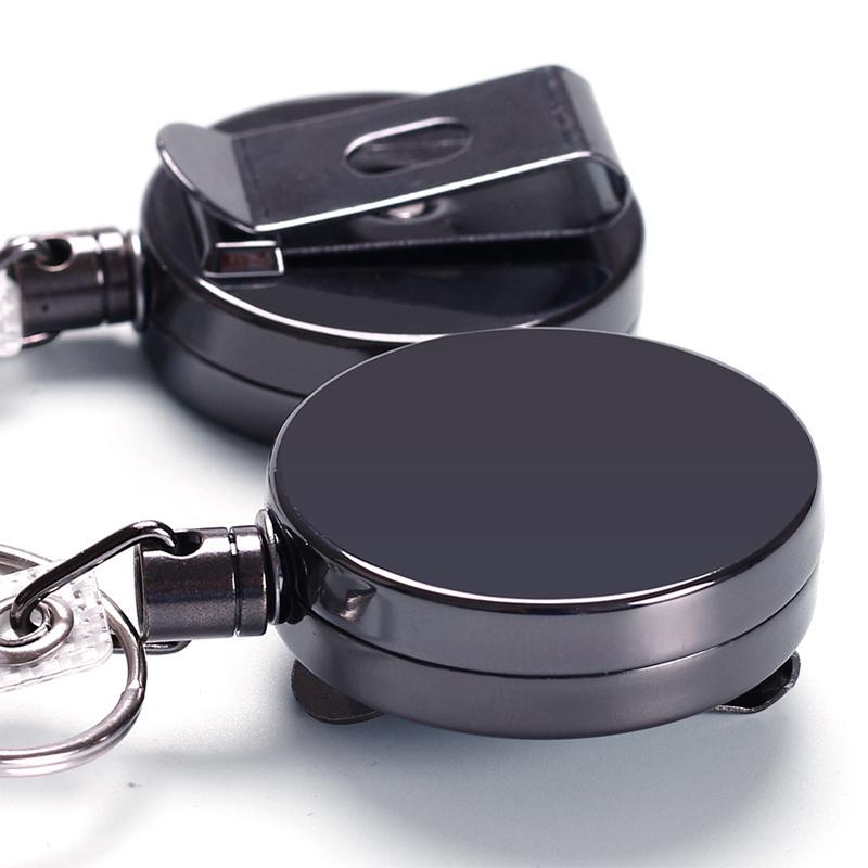 1Pc Metal Retractable Easy Pull Key Ring Id Holders Lanyard Badge Holder Reel Name Badge Tag Card Clip Recoil Reel Belt Clip