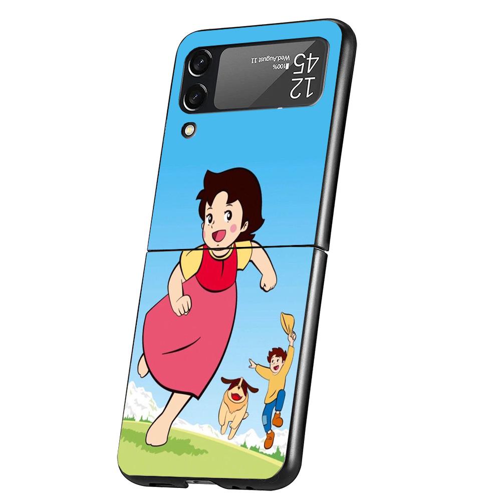 Heidi Cute Cartoon Cover Phone Case For Samsung Galaxy Z Flip 7 6 5 4 3 5G Flip7 Flip6 Flip5 Flip4 Flip3 Black Fundas Shell