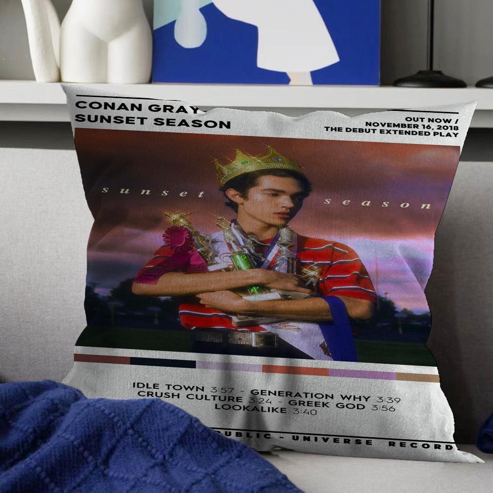 Pop Singer Conan Grays World Tour Decorative Room Aesthetics Pillow Case Home Decor Bedroom Sofa Bed Couch Pillow Cover 45x45
