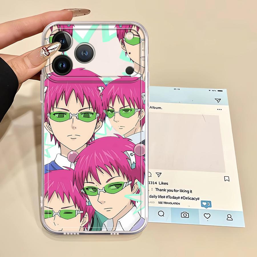 

Cute Boy Saiki K-Kusuo Clear Cover Case for iPhone XR 7 8 SE 17 Air XS 16e 15 14 16 Plus 13 12 11 Pro Max iPhone 11 Pro