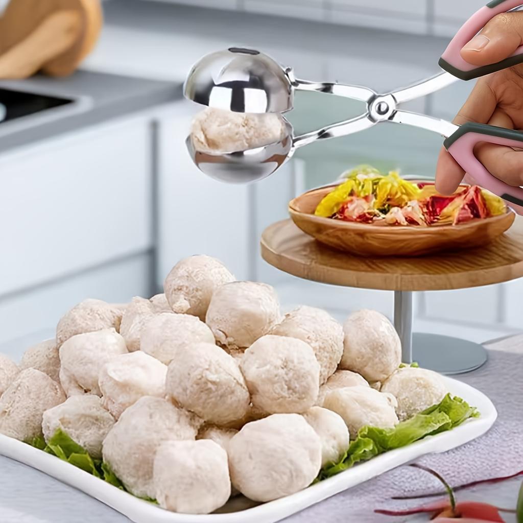 2pcs Meatball Spoon Set Stainless Steel Ball Maker Kit Kitchen Tool, Ice Cream Balls, Melon Fruits ,Large and Small Sizes