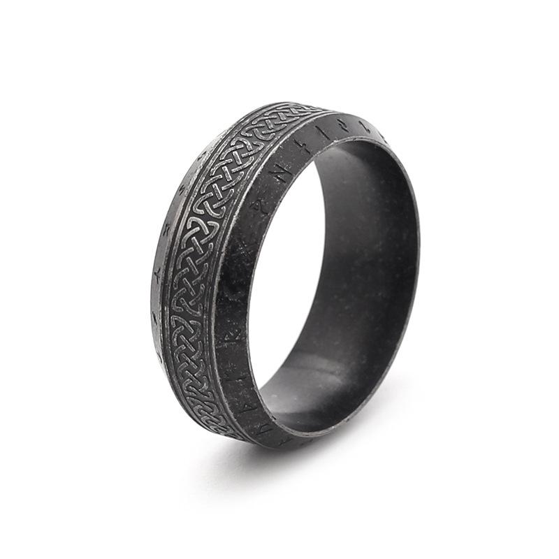 Nordic Retro Viking Men's Titanium Steel Ring - Stylish European Fashion Accessory