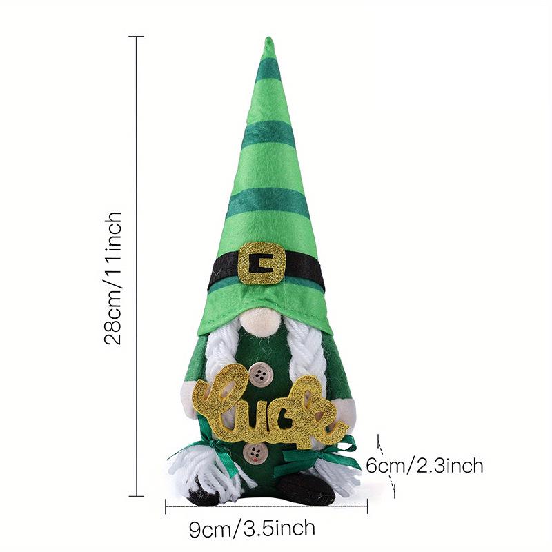 St. Patrick s Day Faceless Doll Four-Leaf Clover Gnome Ornament