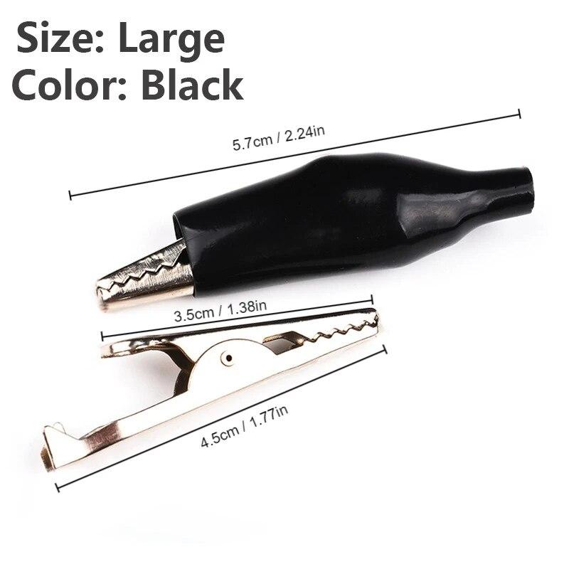 5/10PCS Insulation Metal Alligator Clip Electric Test 35*45mm//28*35mm/24*28mm  5A Small Medium Large Red Black Crocodile Clip