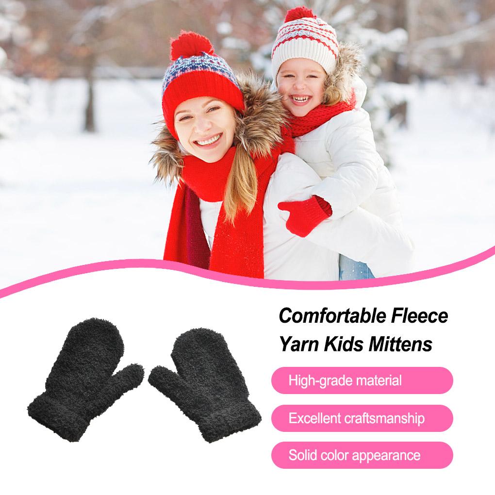 1 Pair Kids Mittens Simple Style Fingers Cover Beautiful Boys Girls Hands Warmer Comfortable Toddler Mitten for Winter