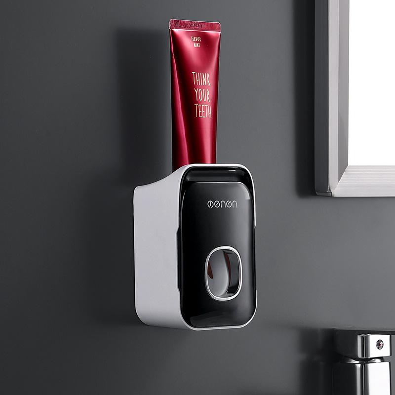 Punch-Free Automatic Toothpaste Dispenser & Wall-Mounted Toothbrush Holder Set