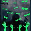Waterproof Secret Room Wall Decor Halloween Glow In The Dark Stickers, Luminous Ghost Hand And Bat Glowing Eyes for Party Decals, Horror Theme