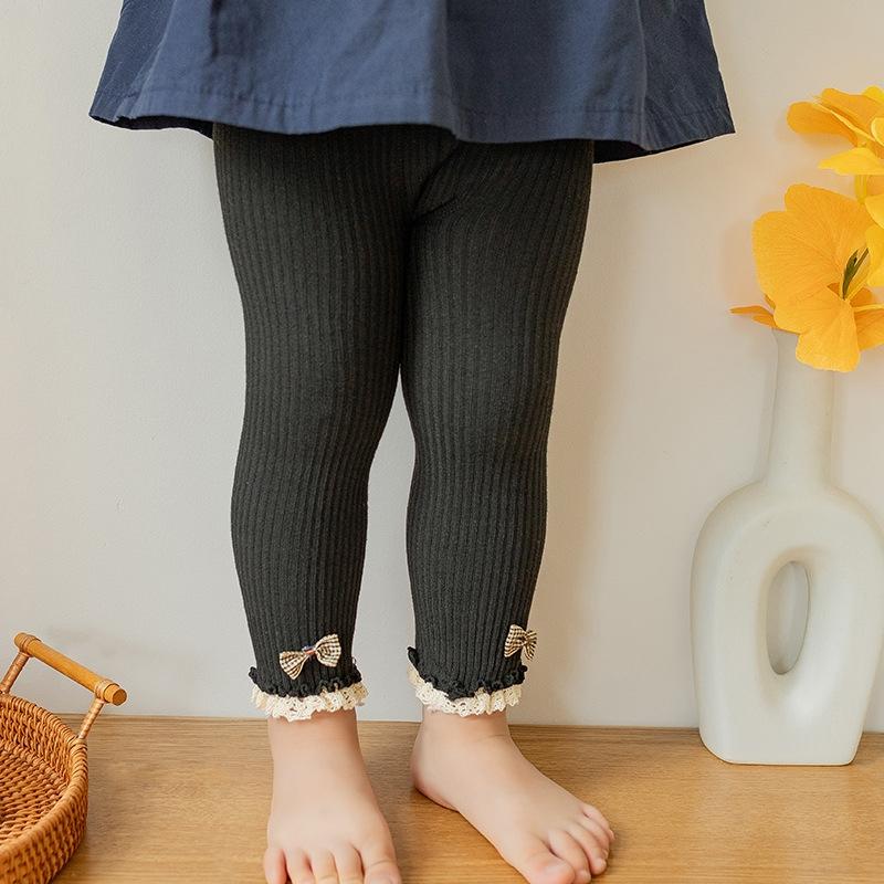 Baby Girl Leggings Autumn Pants Baby Pantyhose Child Toddler Pant Bow Cotton Knitting Trousers For Kids Infant Legging Spring