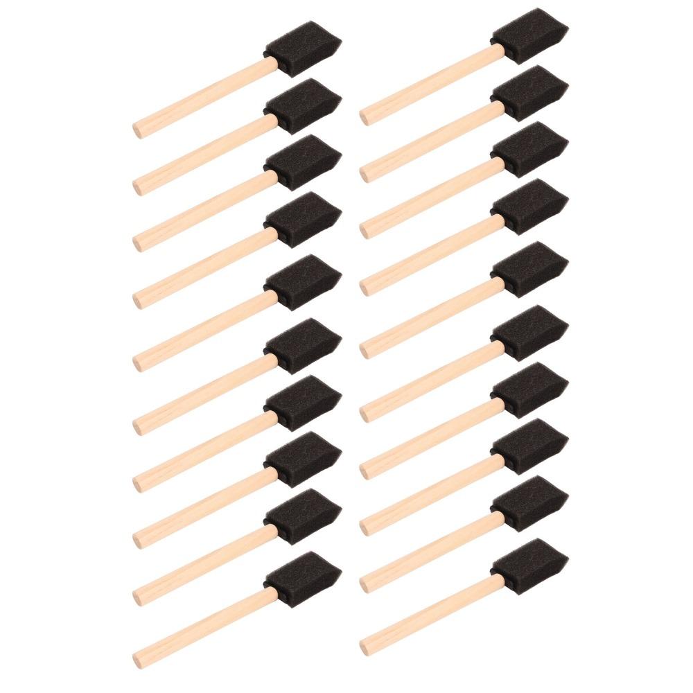20Pcs Length 15cm Foam Paint Brush Black Brush Head Poly Foam Brush Sponge Paint Brush  for DIY