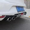 Kompatibel mit Volkswagen Polo 2014-2018 Hecklippe Stoßstangen-Spoiler mit Doppel-Auspuffauslass.
