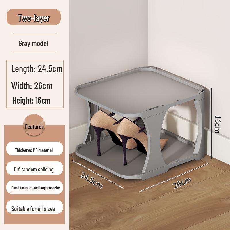 Компактная многоуровневая стойка для хранения обуви для общежитий