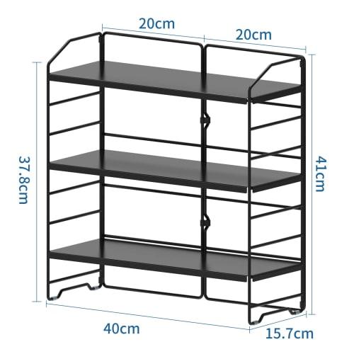 RCHYFEED Adjustable 3-Tier Spice Storage Rack, Height Adjustable, Large Capacity, Easy Assembly
