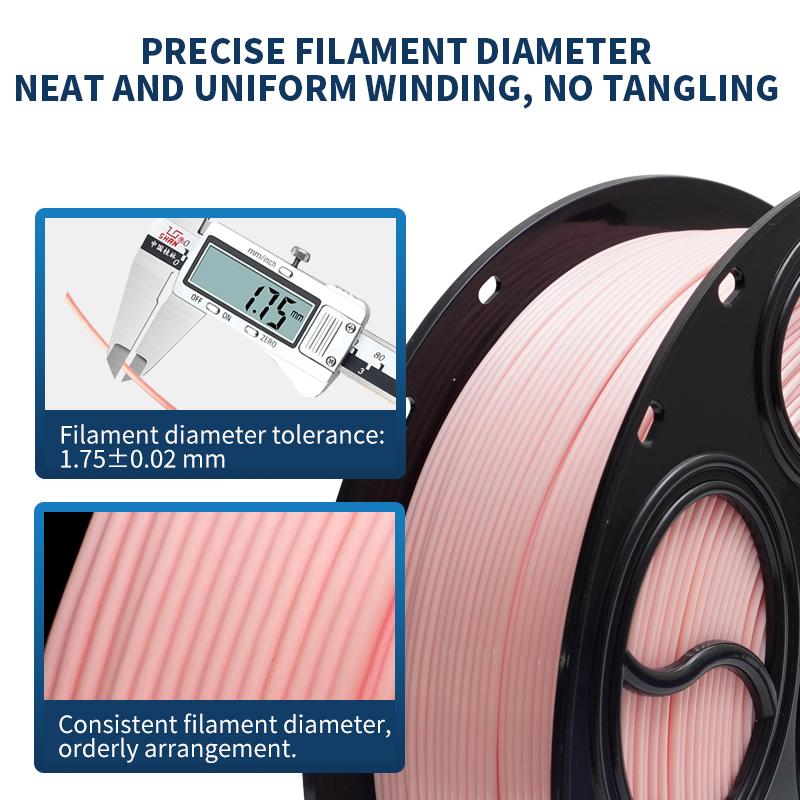 3D PLA Silk Texture 1.75mm 330m 0.03mm Tolerance 28 Colors/Customizable No-Stringing Easy-to-Print Printer Filament 1kg