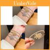 Elegant Zircon Pearl Firework Double Layer Open Bracelet For Women Fashion Accessories