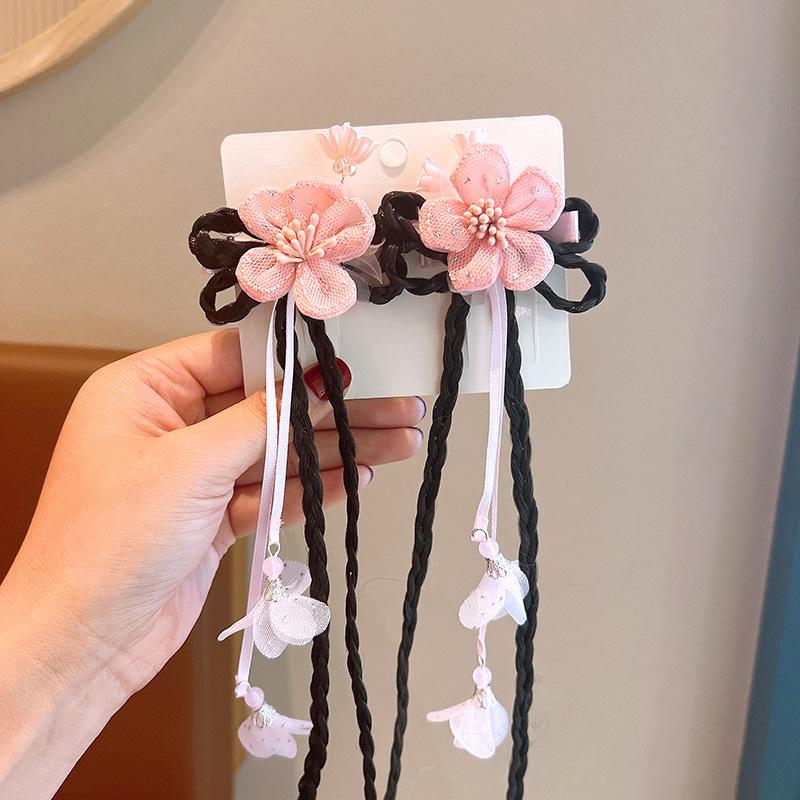 Mid-Autumn Hanfu Fairy Hair Clip - Women's & Children's Ancient Style Floral Tassel, Sweet Accessory for Girls