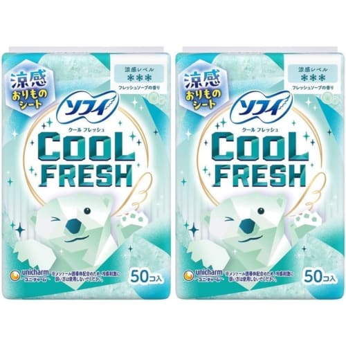 

[Set of 2] Sofy CO OL FR ES H Cool Fresh Fresh Soap Scent Panty Liners, 50 Sheets x 2