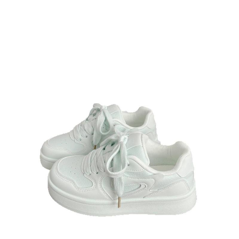 Milk white platform white shoes women's new low-top versatile student breathable sports shoes