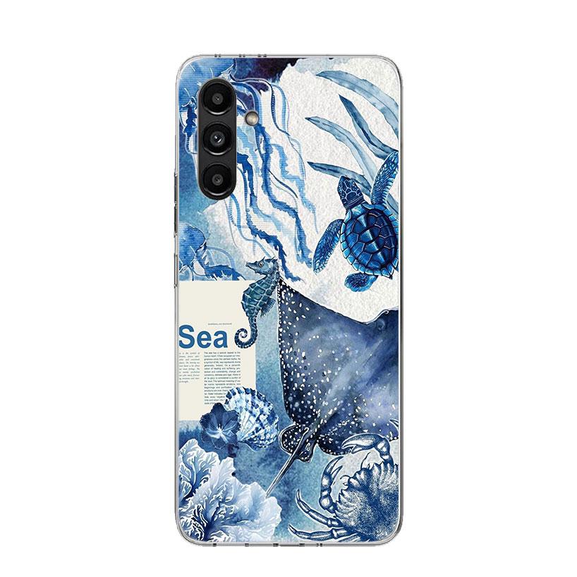 Ocean Starfish Sea Turtle Shark Phone Case For Samsung Galaxy A17 A16 A14 A15 A13 A57 A56 A54 A55 A53 A37 A36 A34 A35 A33 A26 A2