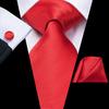 Hi-Tie Pánské kravaty Hedvábná pruhovaná žakárová kravata Kapesníková kravata Klasická černá červená modrá kravata