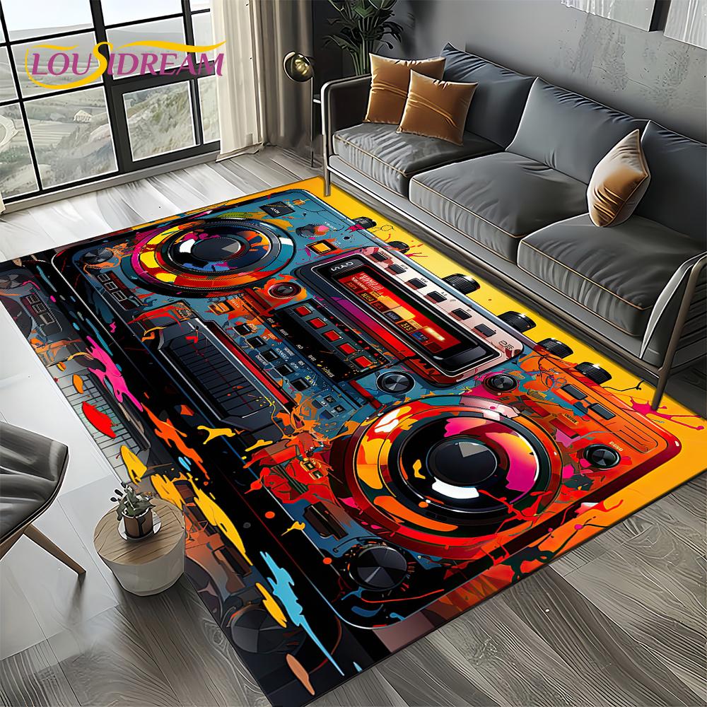 Note Music Colorful Musical Score Cartoon Dream Carpet Rug for Living Room Bedroom Home Sofa Decoration,Kid Non-slip Floor Mat
