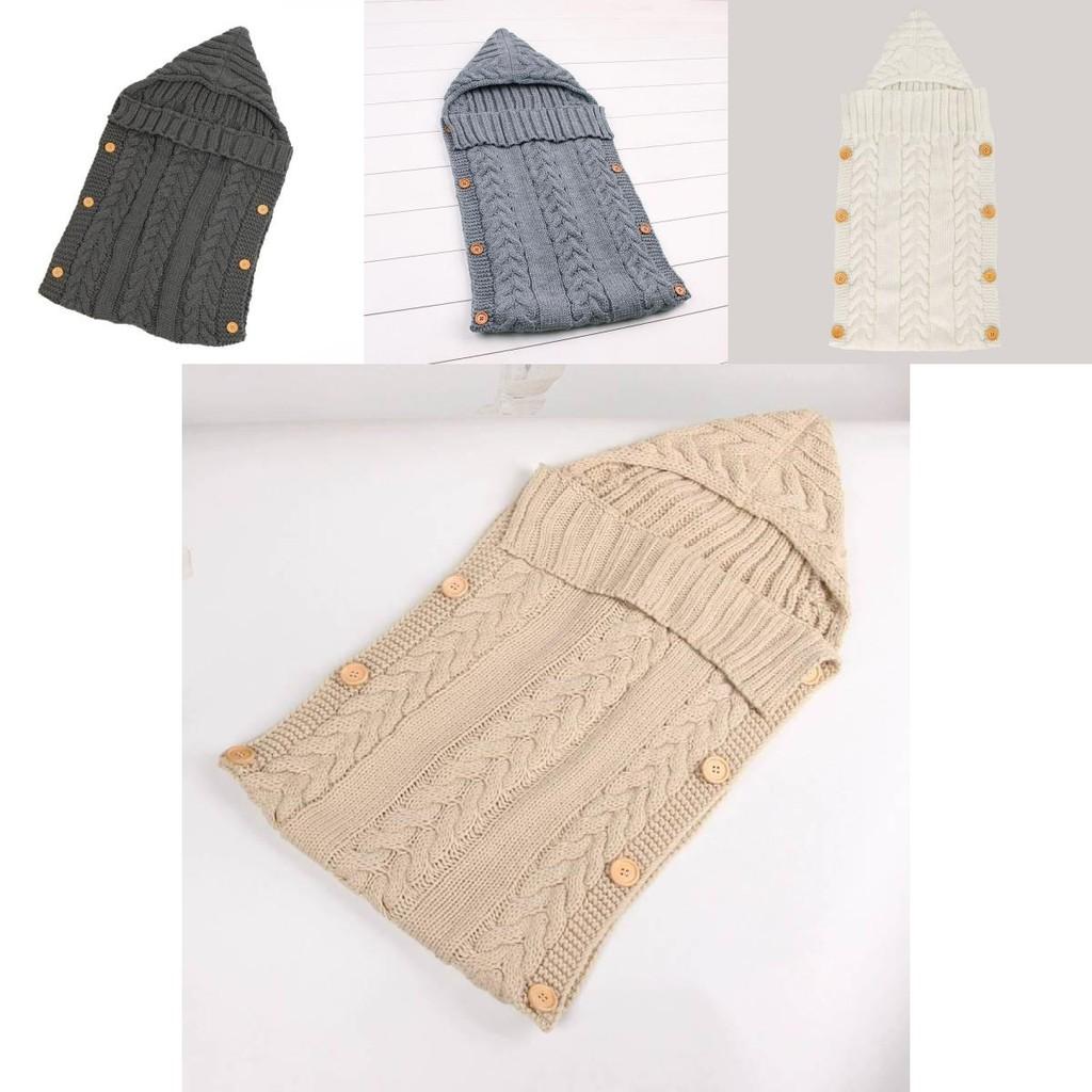 Premium Quality Newborn Sleeping Bag Baby Infants Knit Crochet Swaddle Wrap