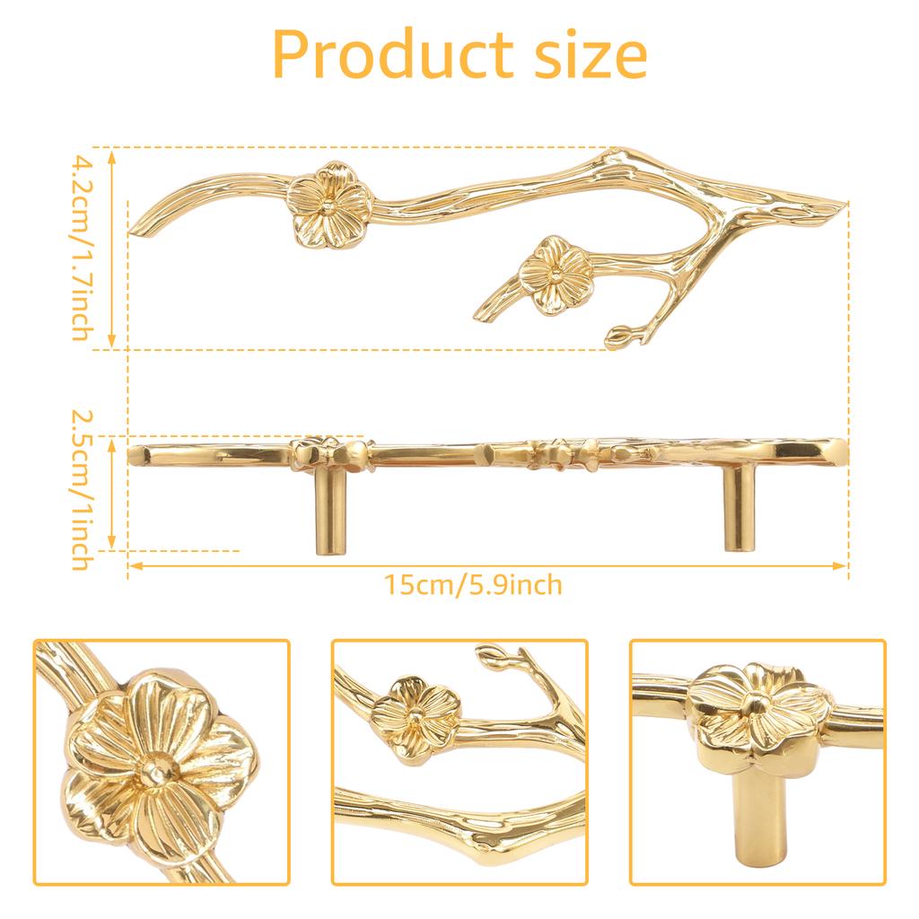 Vintage Knobs Cabinet Handles Twig Drawer Hand Pulls Replacement Furniture Cupboard Closet Door Hardware DIY Flower Branch Knobs