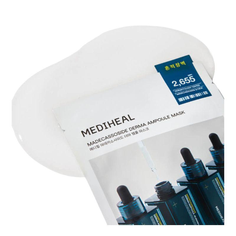 MEDIHEAL Madecassoside Derma Ampoule Mask Barrier Repair Calming Sheet Mask 10 Sheets